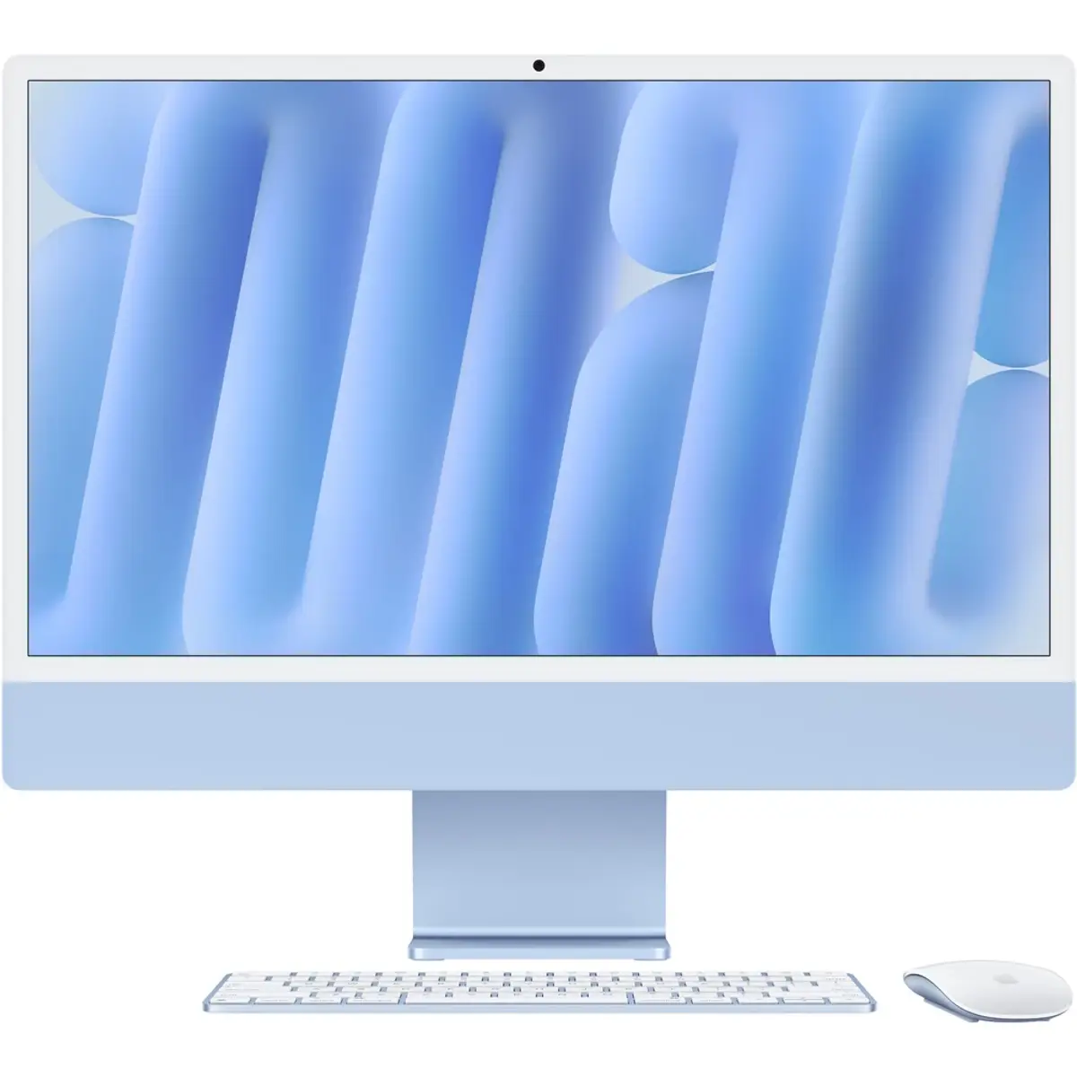 Apple iMac 24" M4 (10 core CPU 10 core GPU), coloris Bleu, vue de face