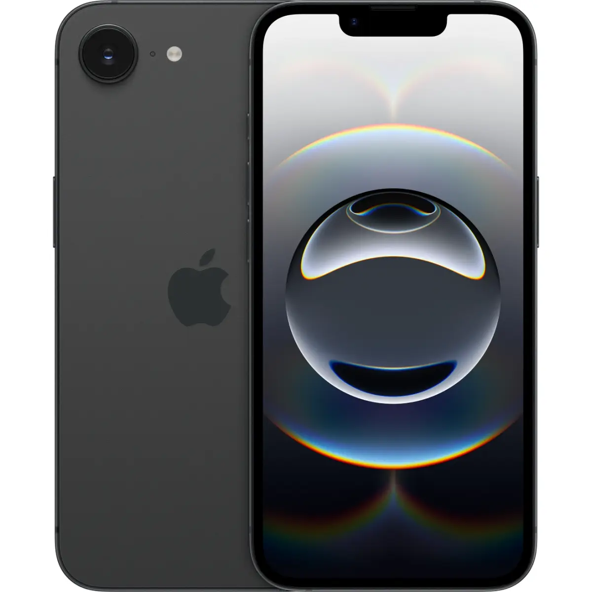 Apple iPhone 16e, coloris Noir, vue de face