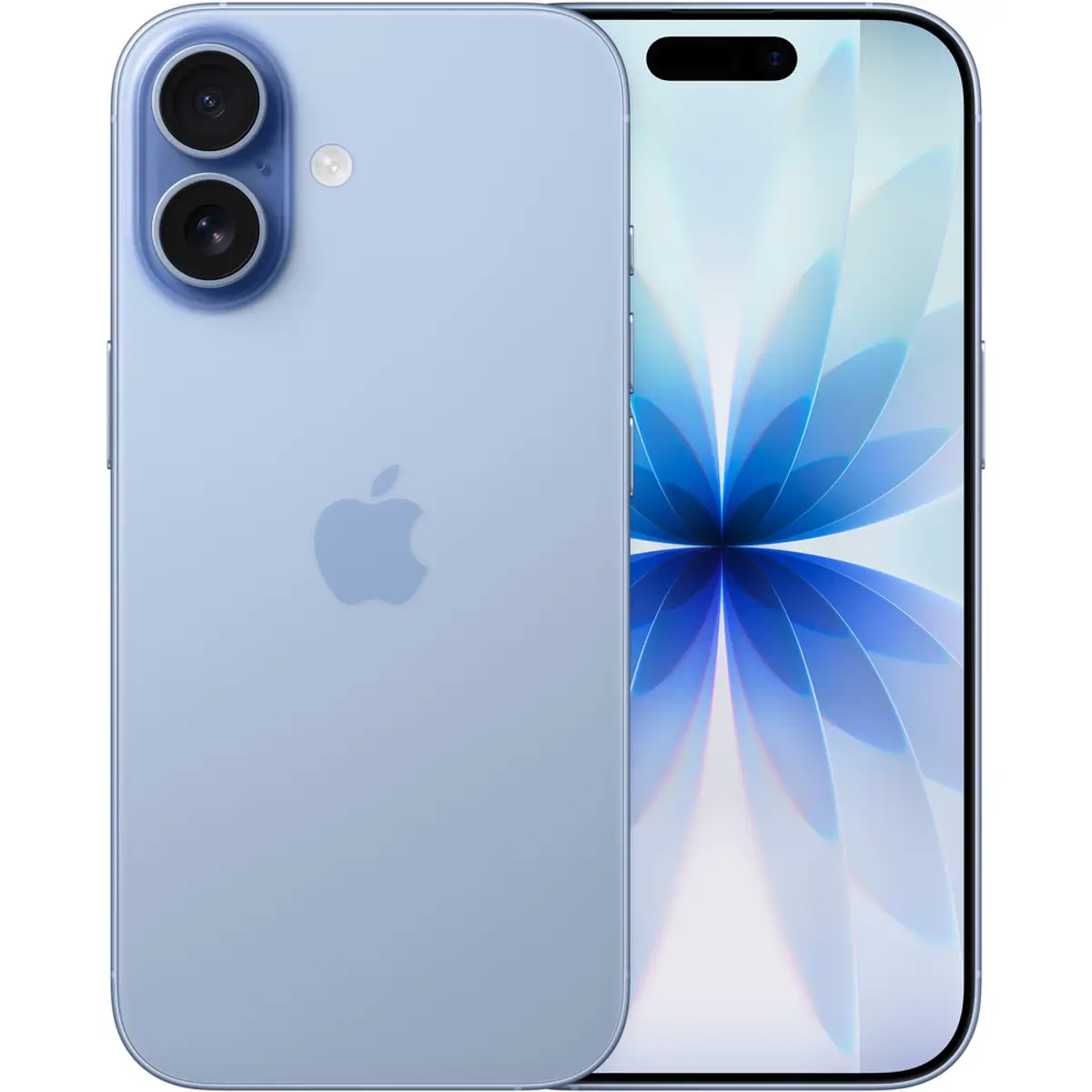 Apple iPhone 17, coloris Bleu, vue de face