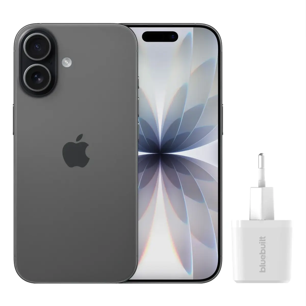 Apple iPhone 17 256GB Noir + chargeur rapide, coloris Noir, vue de face