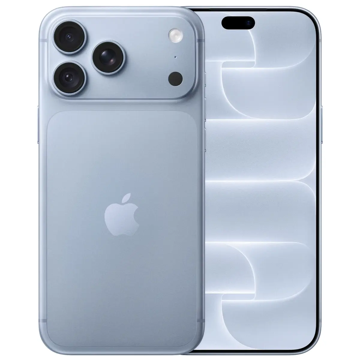 Apple iPhone 18 Pro Max, coloris Bleu clair, vue de face