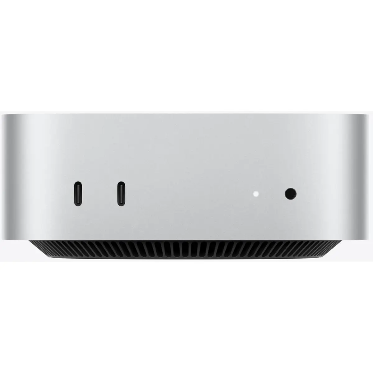 Apple Mac mini (2026) M6, coloris Argent, vue de face