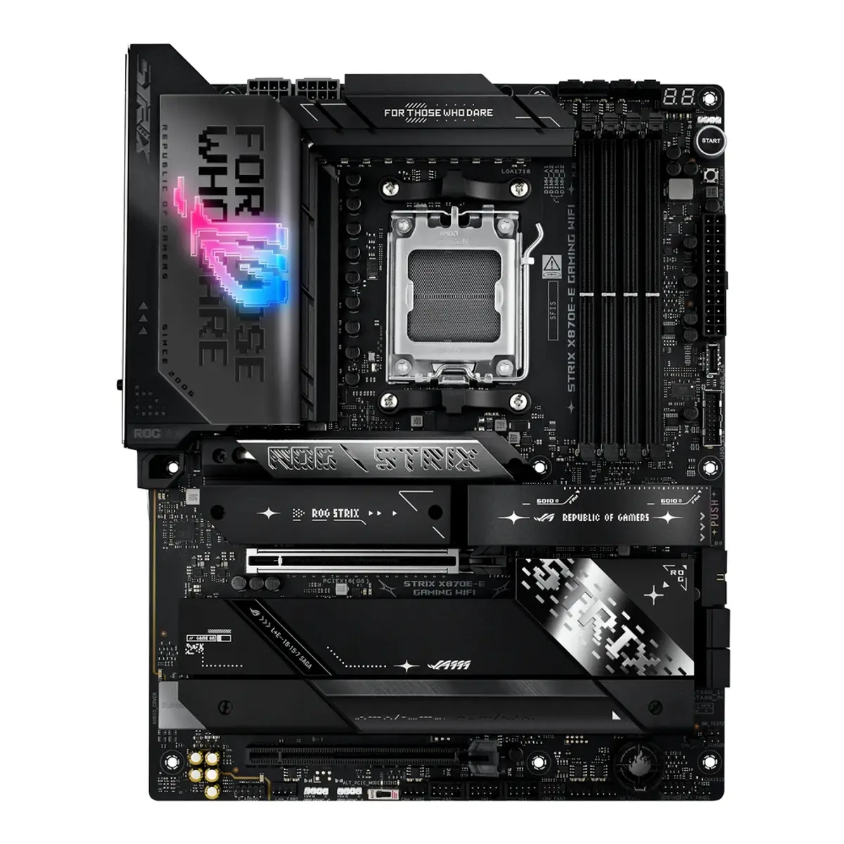 ASUS ROG STRIX X870E-E GAMING Wi-Fi, vue de face