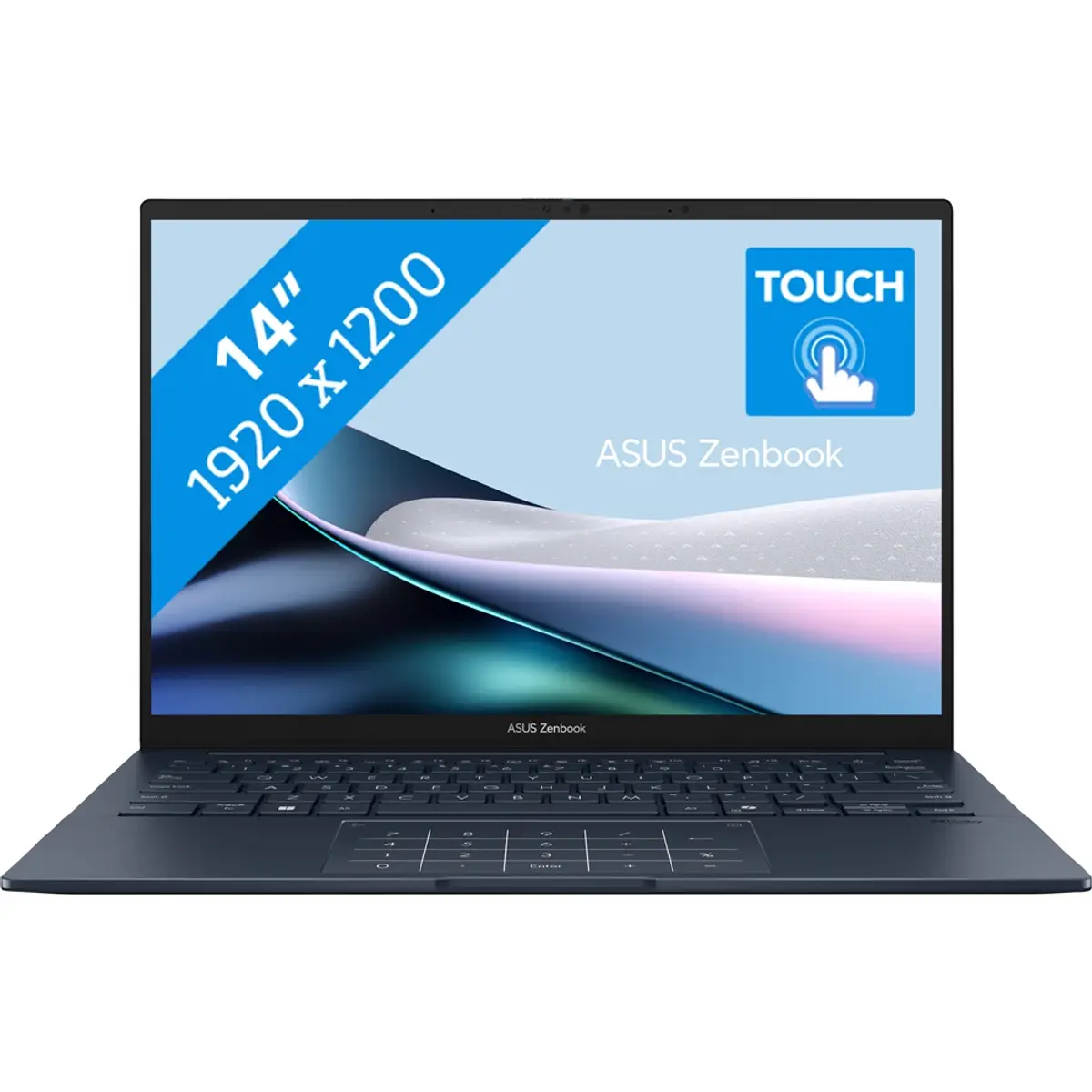 ASUS Zenbook 14 OLED UX3405CA-QLNAD7W, coloris Bleu, vue de face