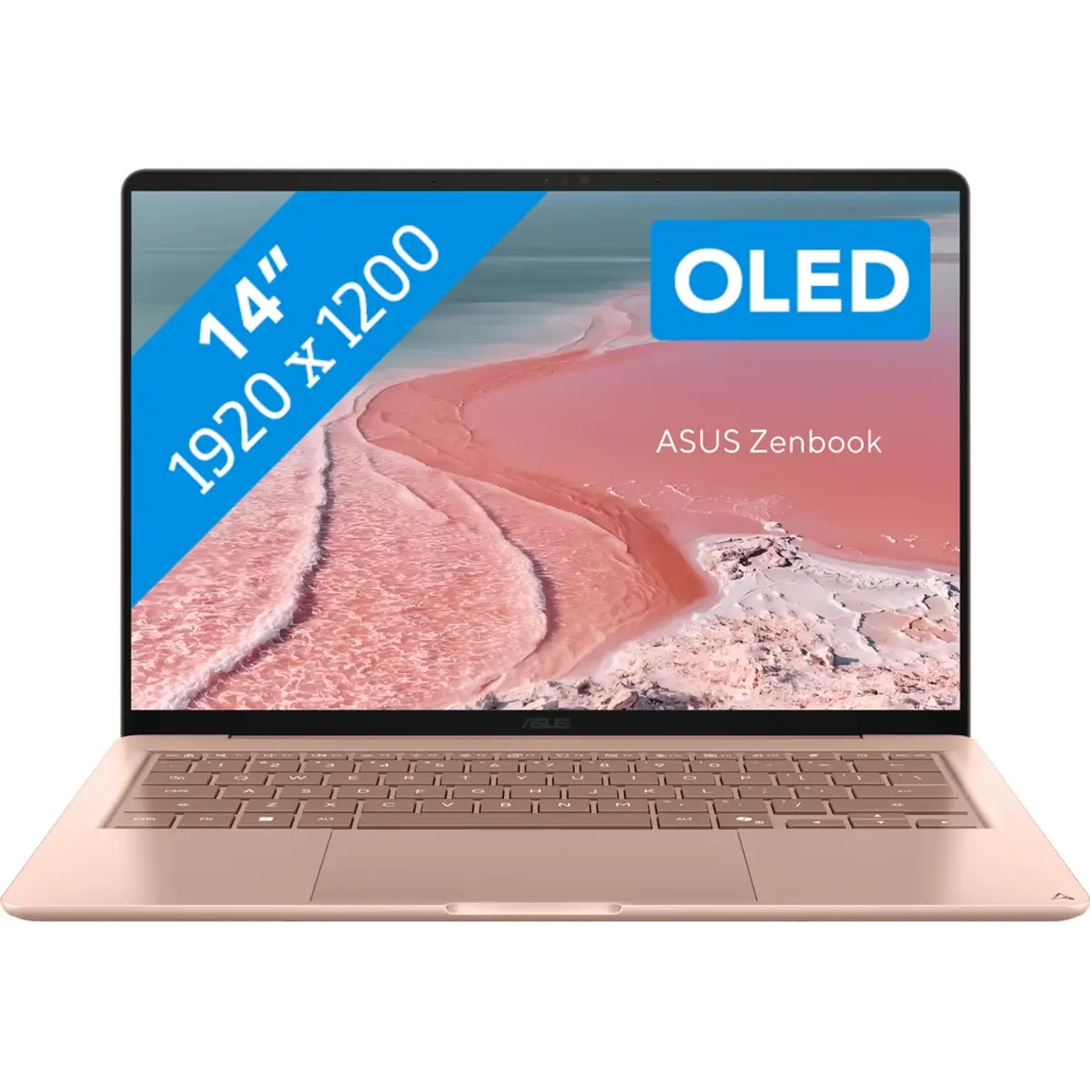 ASUS Zenbook 14 UX3480QA-U1091W, coloris Rose, vue de face