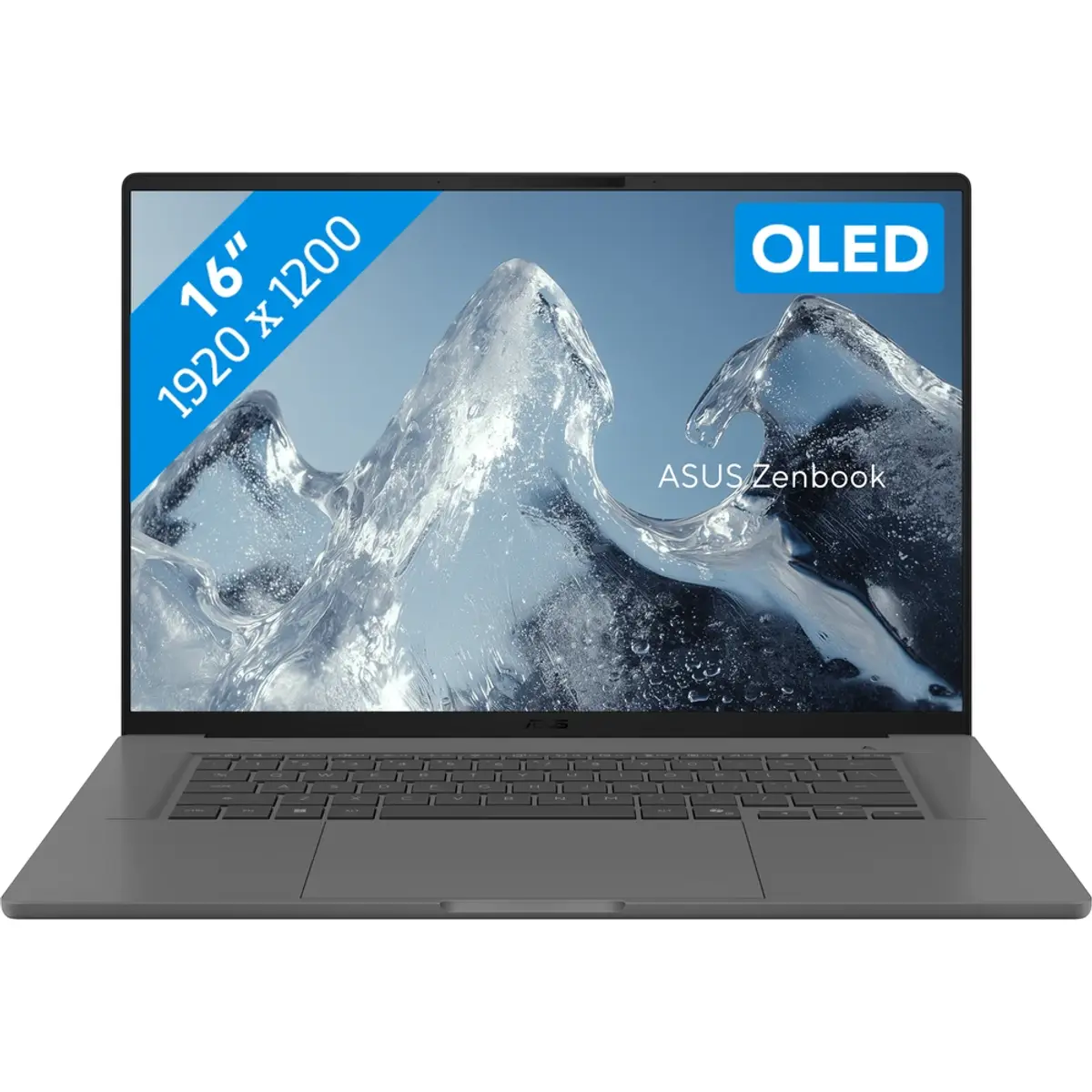 ASUS Zenbook A16 OLED Copilot+ PC UX3607QA-SH013W, coloris Gris, vue de face