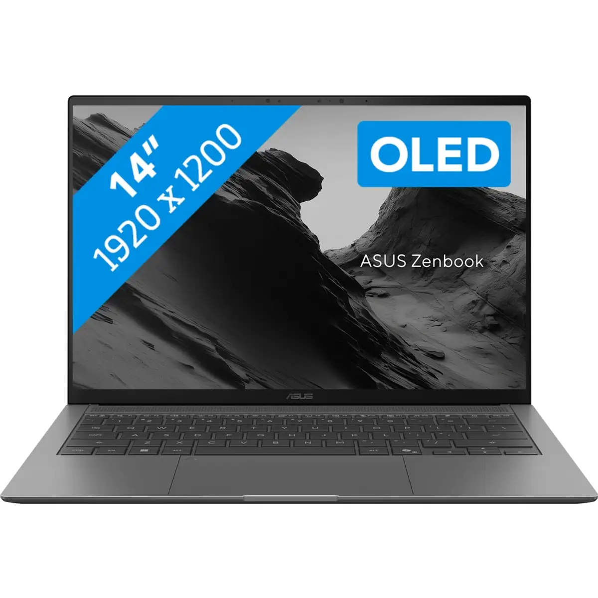 ASUS Zenbook S14 OLED Copilot+ PC UX5406AA-QJ045W, coloris Gris, vue de face