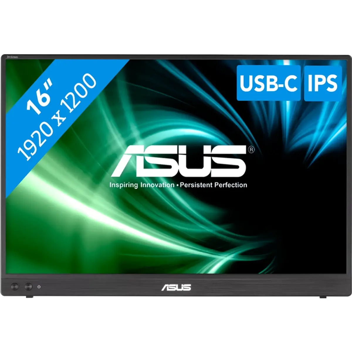 ASUS ZenScreen MB16FC, coloris Gris, vue de face