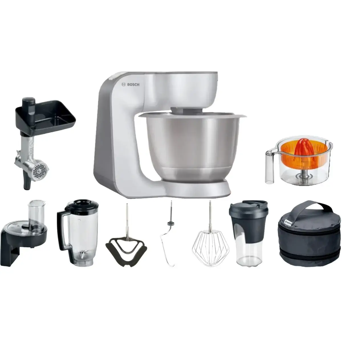 Bosch MUM58359, coloris Argent, vue de face
