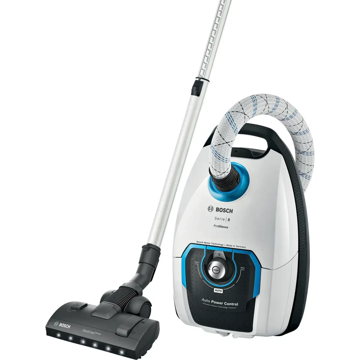 Bosch Série 8 In'genius ProSilence BGL8SIL0L, coloris Blanc, vue de face