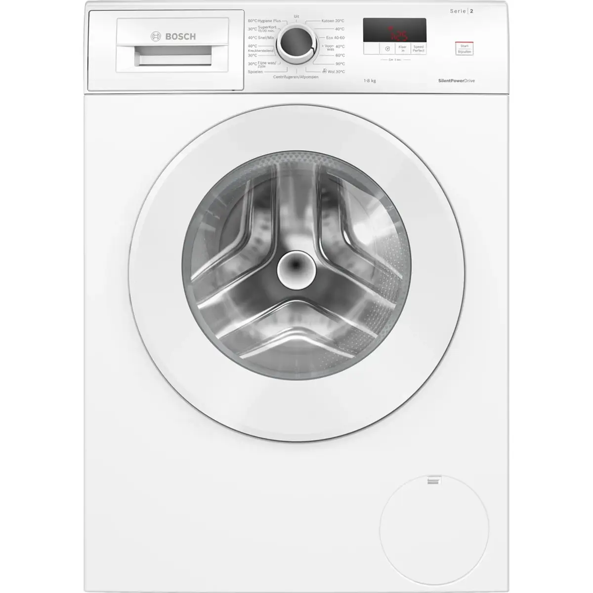 Bosch WGE0340CNL, coloris Blanc, vue de face