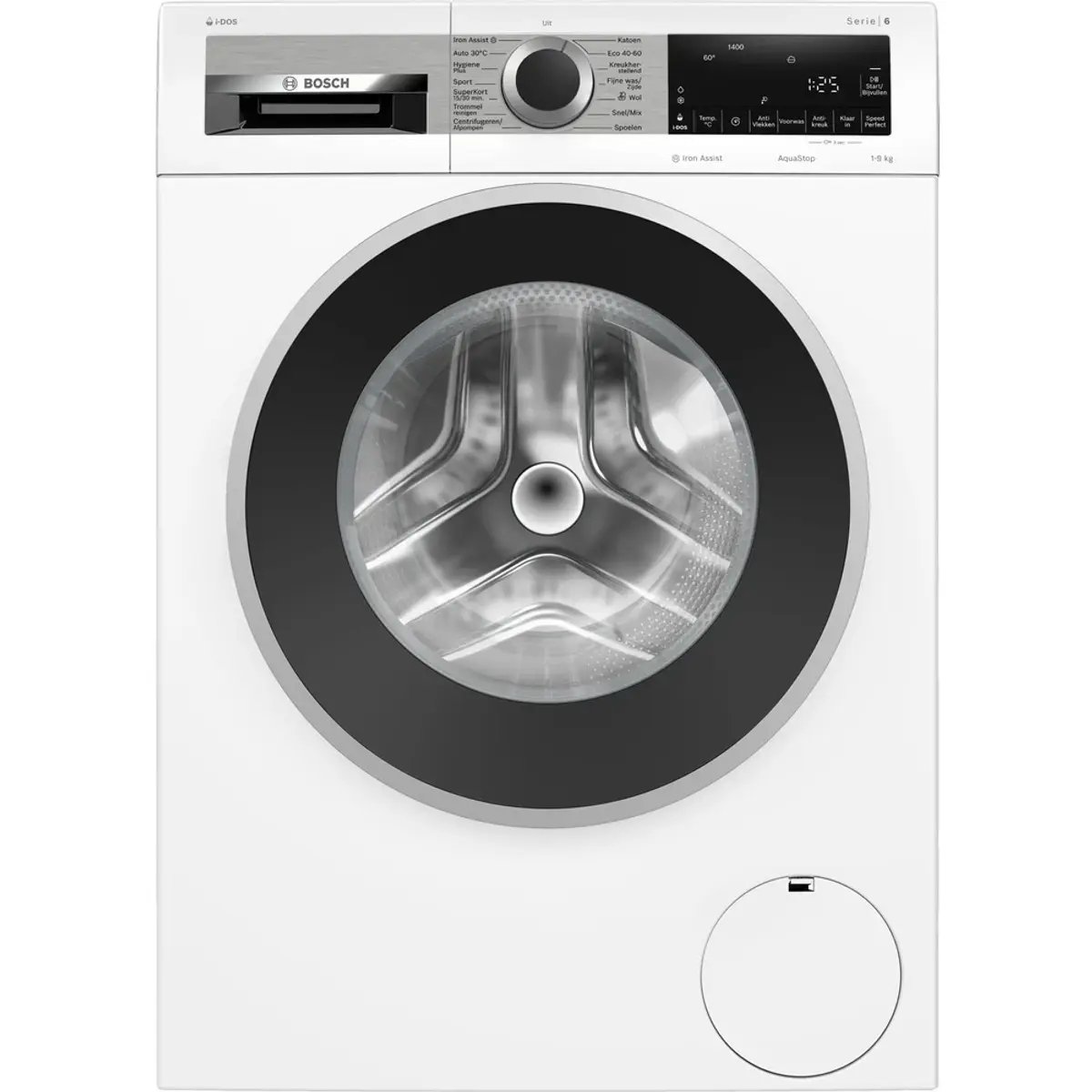 Bosch WGG244FLNL i-DOS, coloris Blanc, vue de face