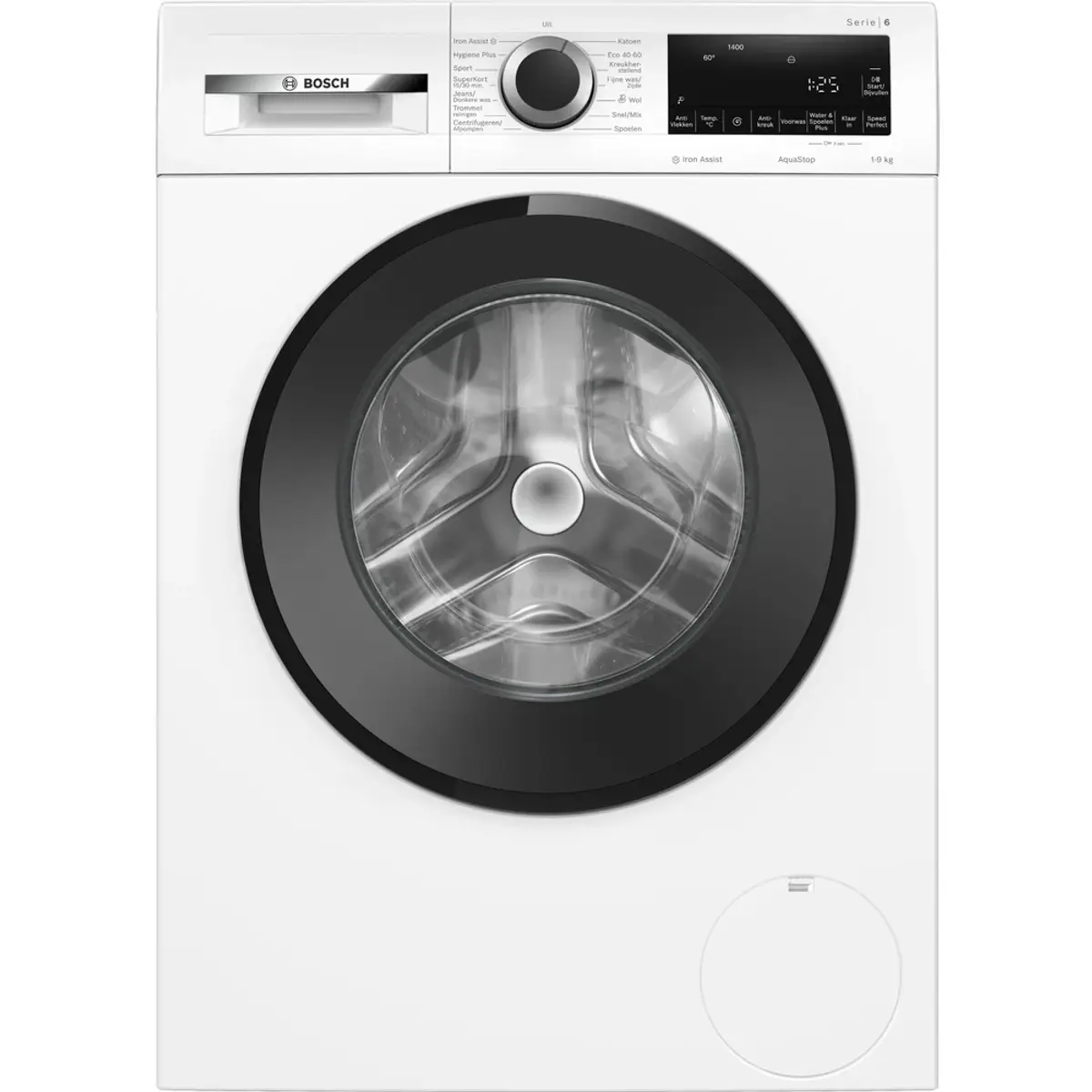 Bosch WGG244ZONL Iron Assist, coloris Blanc, vue de face