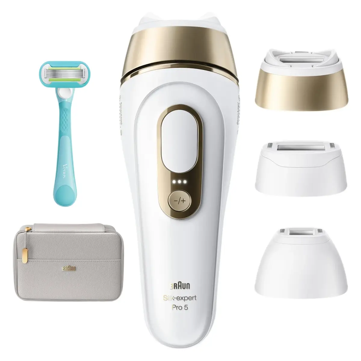 Braun Silk Expert Pro 5 PL5311, coloris Rosé Or, Blanc, vue de face