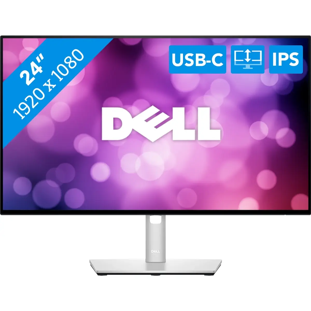Dell U2422H, coloris Noir, vue de face