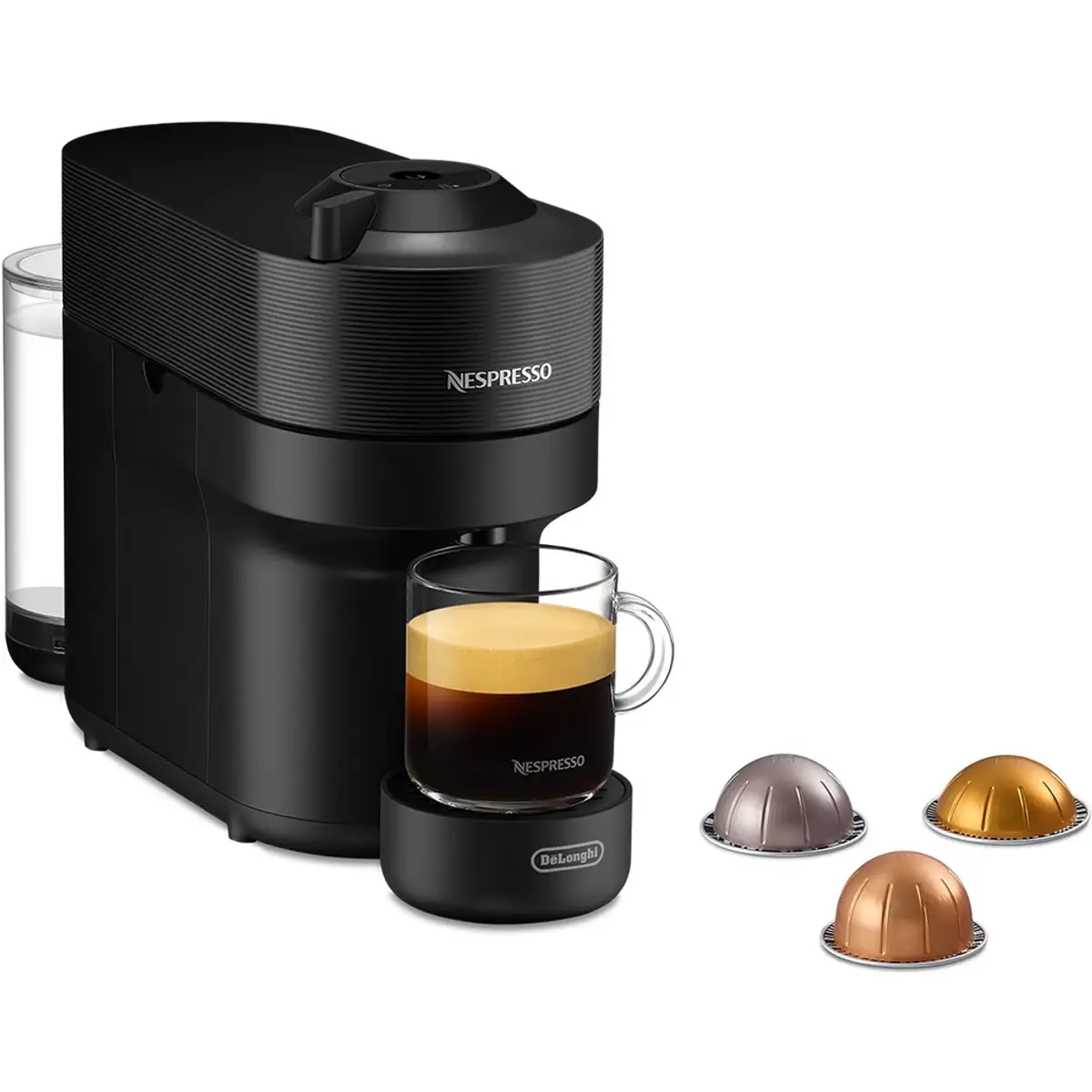 DeLonghi De'Longhi Nespresso Vertuo Pop ENV90.B, coloris Noir, vue de face