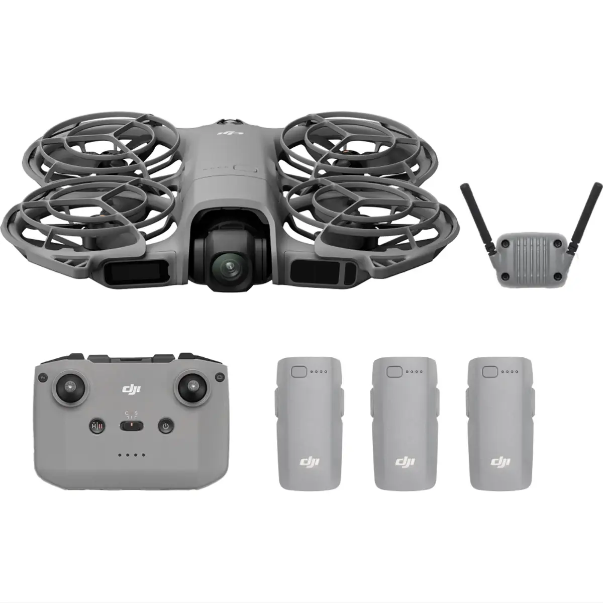 DJI Neo 2 Fly More Combo + Remote Controller, coloris Gris, vue de face
