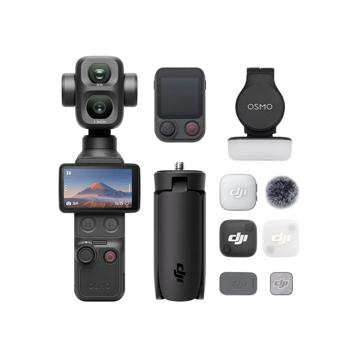 DJI Osmo Pocket 4P (Pro) Creator Combo Noir, coloris Noir, vue de face