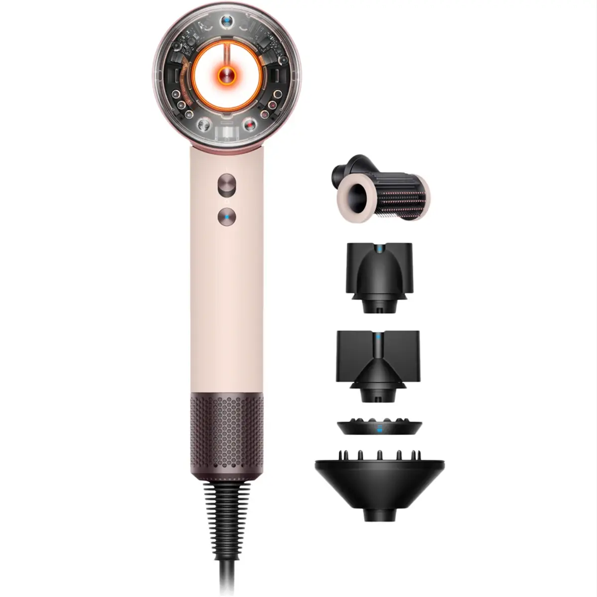Dyson Supersonic Nural Straight + Wavy Ceramic Pink, coloris Pink, vue de face