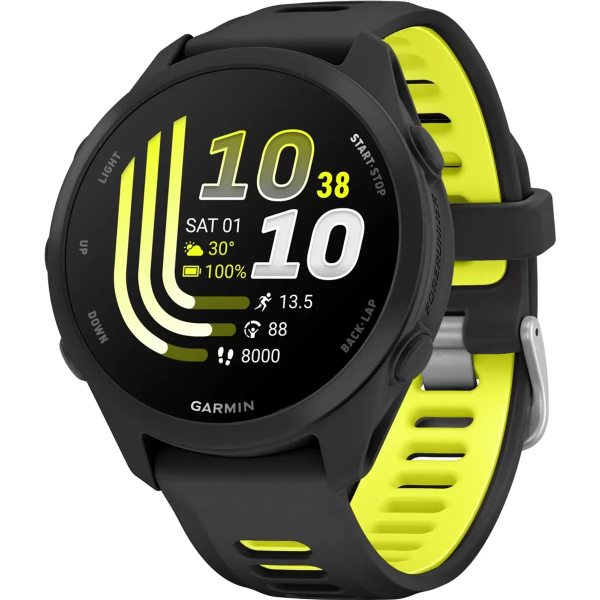 Garmin Forerunner 170 43 mm, coloris Noir, vue de face