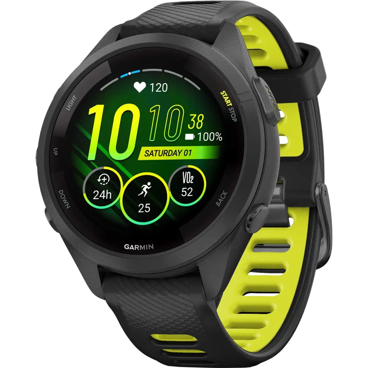 Garmin Forerunner 265S, coloris Noir, vue de face