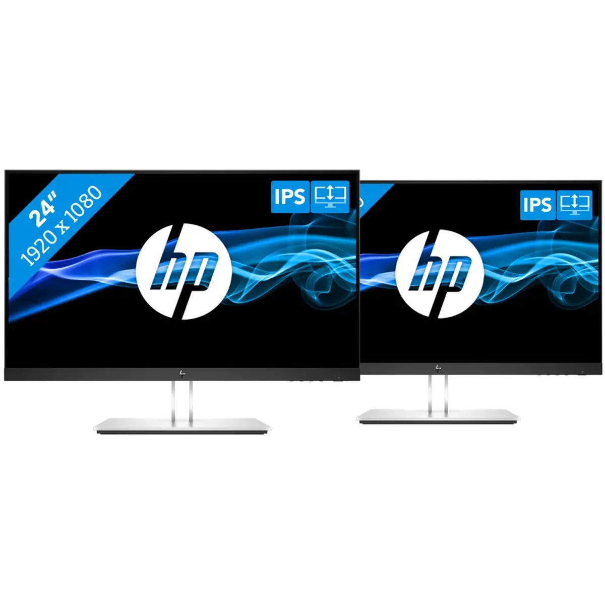 HP E24 G4 Duo Pack, coloris Noir, vue de face