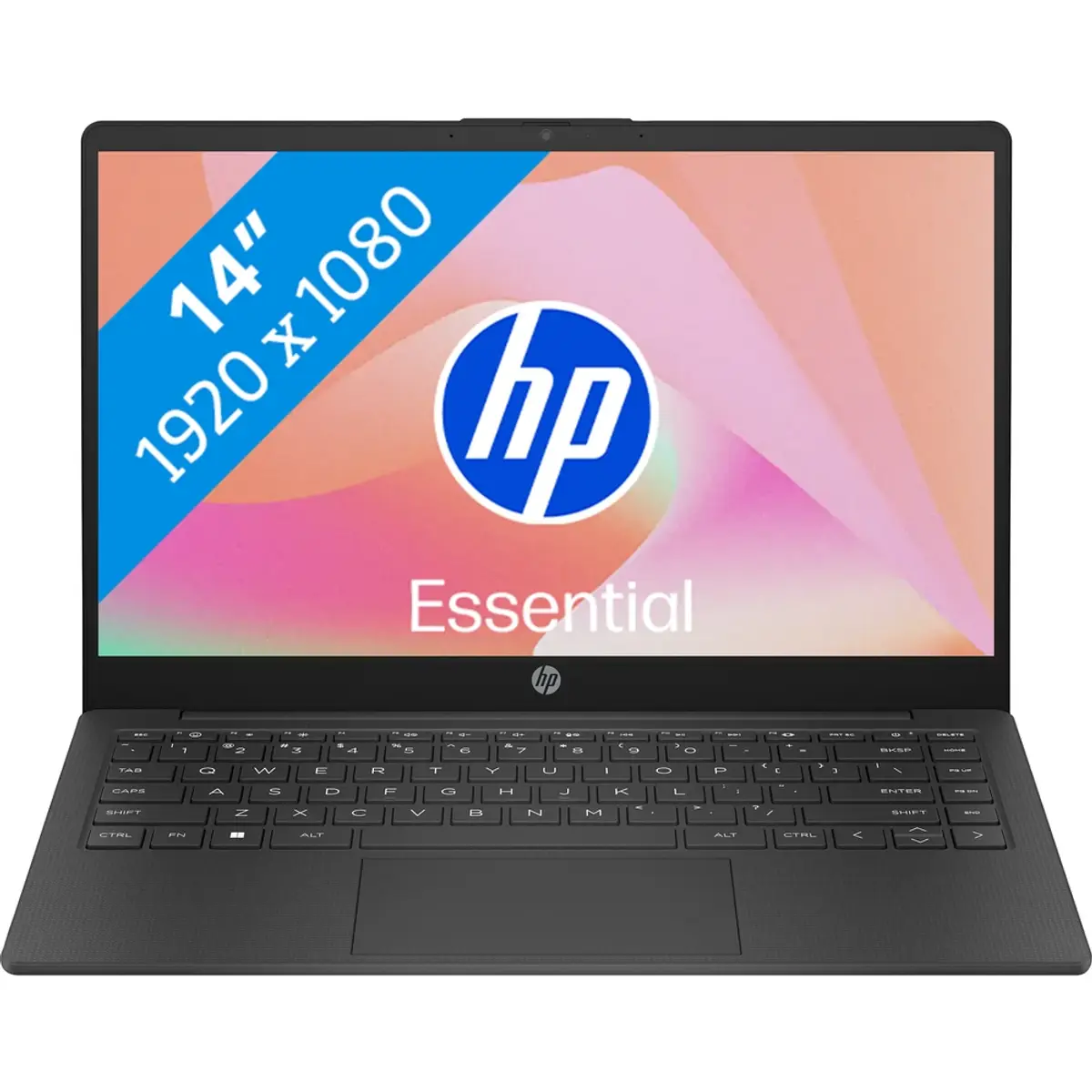 HP Laptop 14-em0957nd, coloris Noir, vue de face