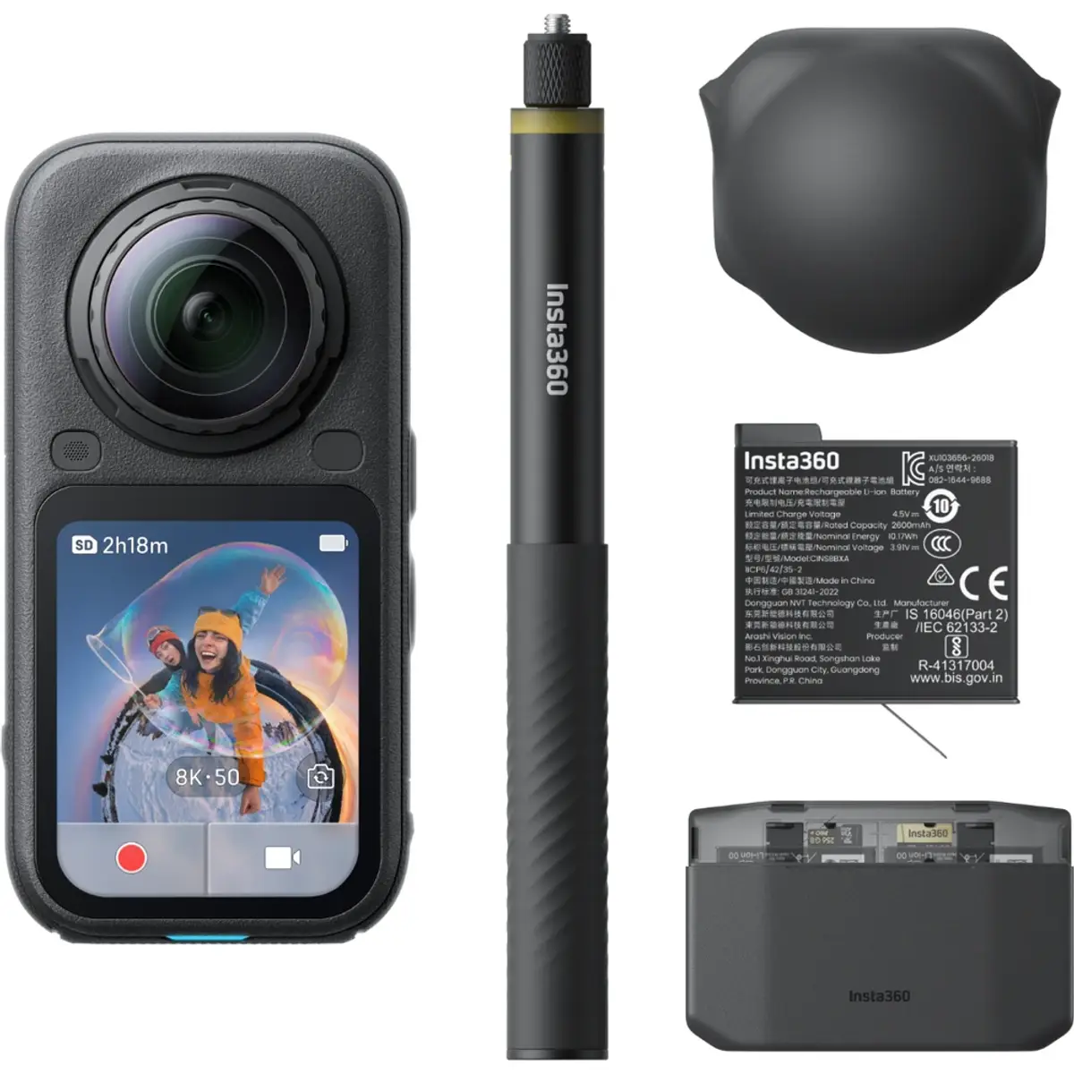 Insta360 X6 Essentials Bundle Noir, coloris Noir, vue de face