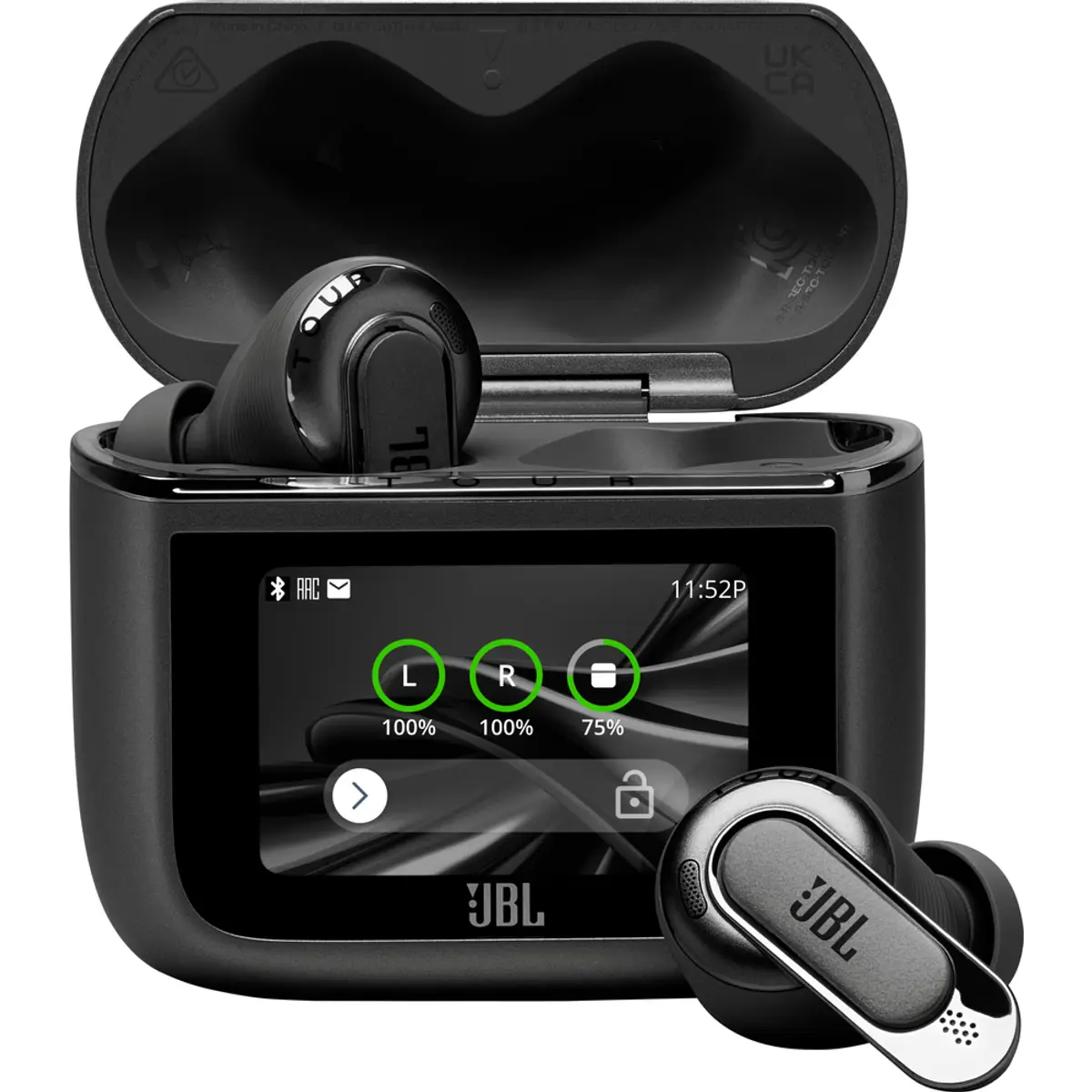 JBL Tour Pro 3 TWS Noir, coloris Noir, vue de face