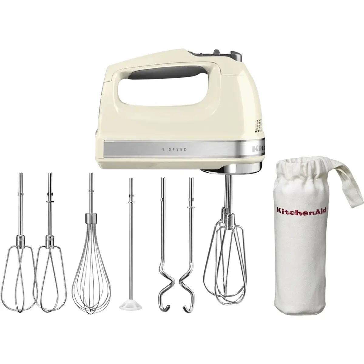 KitchenAid 5KHM9212EAC blanc amande, coloris blanc, vue de face