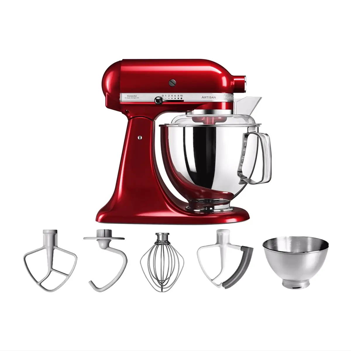 KitchenAid Artisan Mixer 5KSM175PS Appelrood, coloris Rouge, vue de face