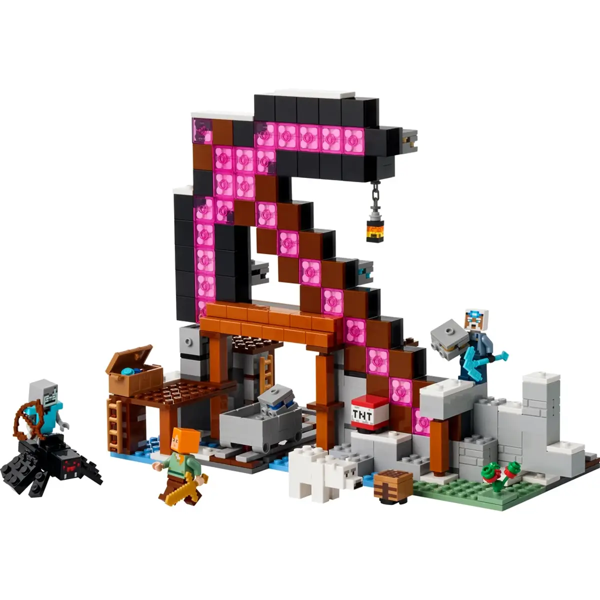 LEGO Minecraft La Mine en Forme de Pioche 21277, coloris Multicolore, vue de face