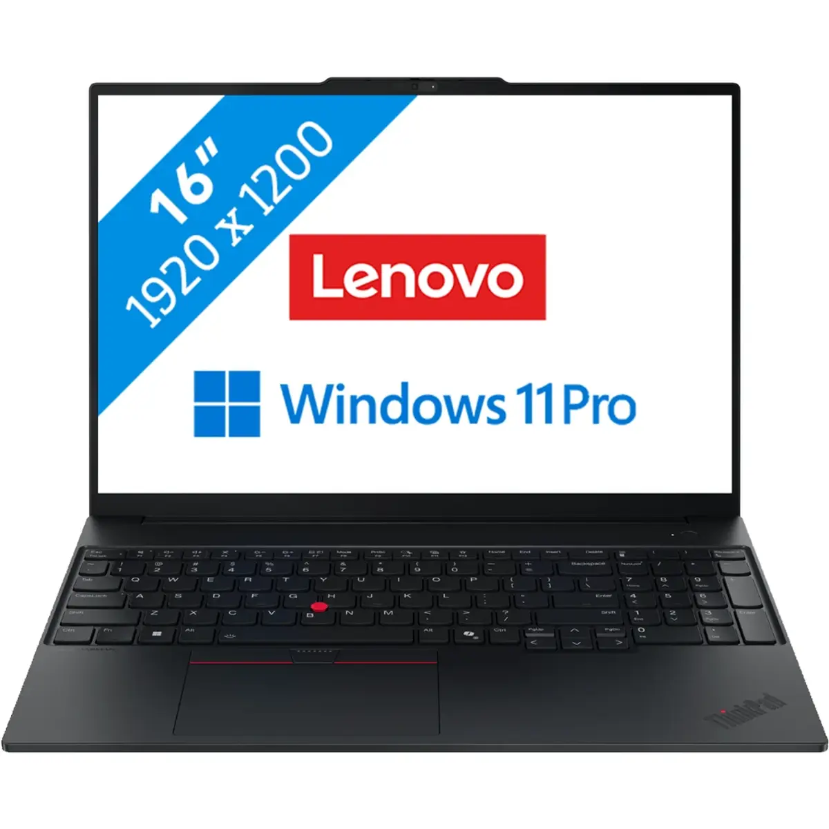 Lenovo ThinkPad E16 G3 (Intel) Copilot+ PC- 22AY004JMH QWERTY, coloris Noir, vue de face