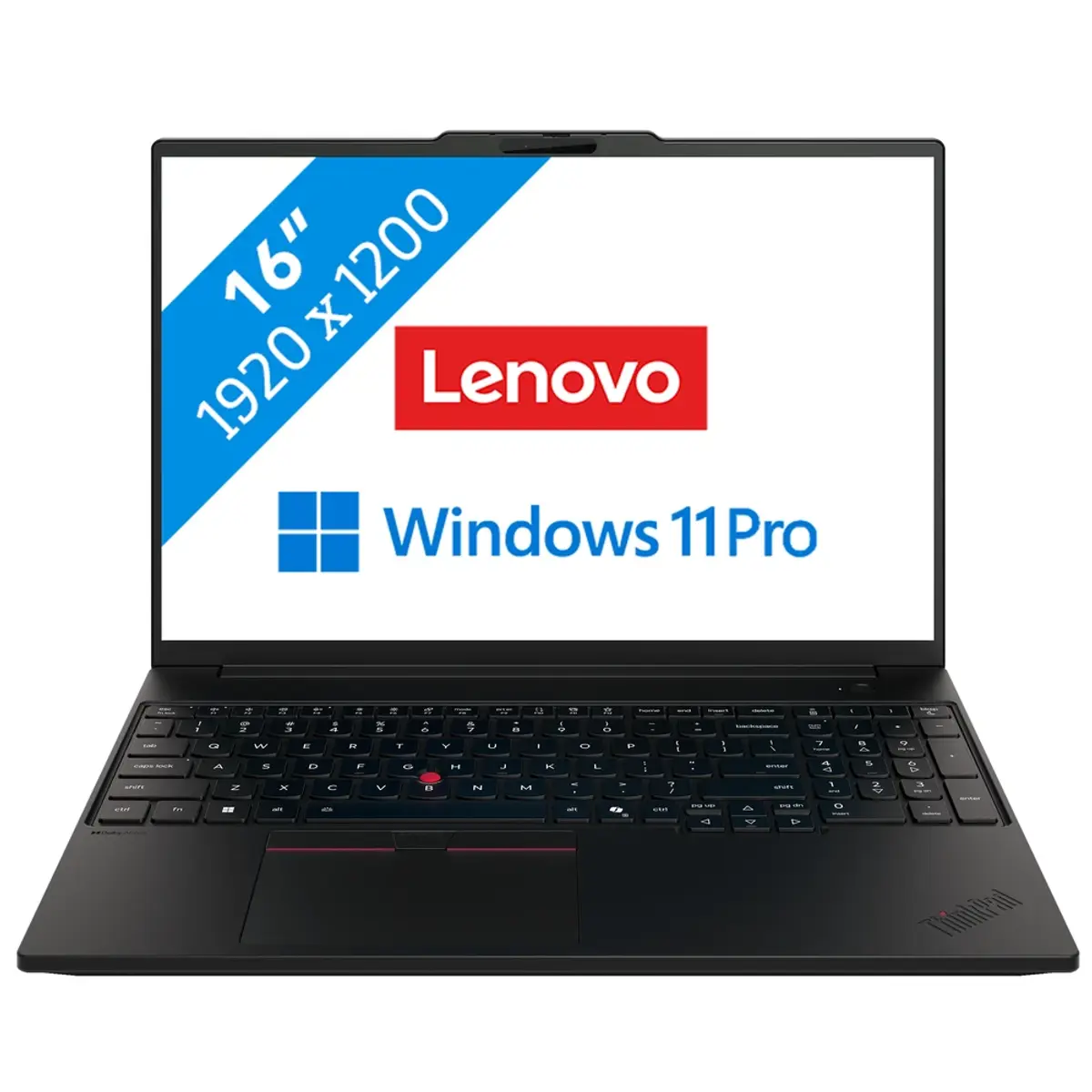 Lenovo ThinkPad P16s Gen 5 (AMD) Copilot+ PC- 21XG001UMH QWERTY, coloris Noir, vue de face