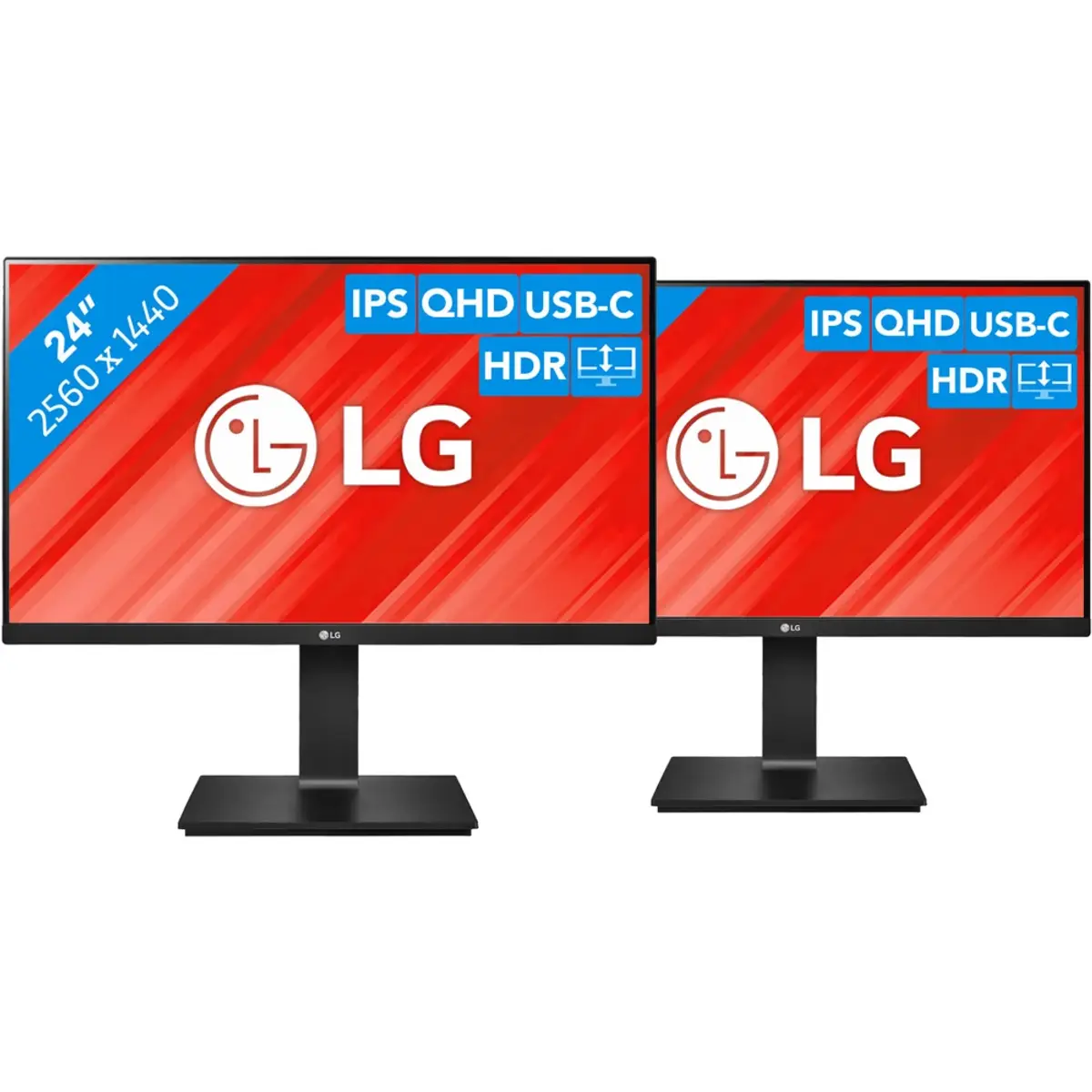 LG 24QP750 Duo Pack, coloris Noir, vue de face