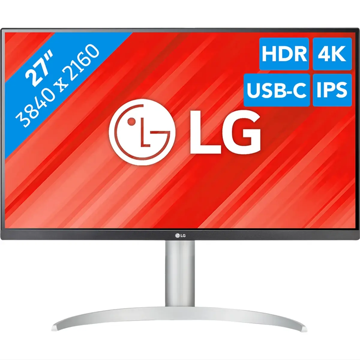 LG 27UP83AK-W, coloris Blanc, vue de face