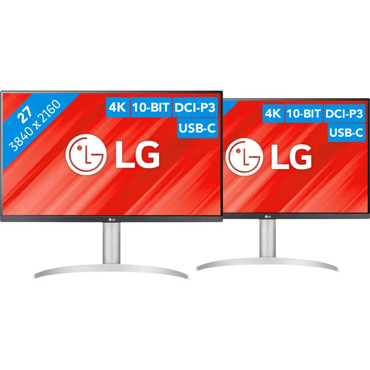 LG 27UP850N-W Duo pack, coloris Blanc, vue de face