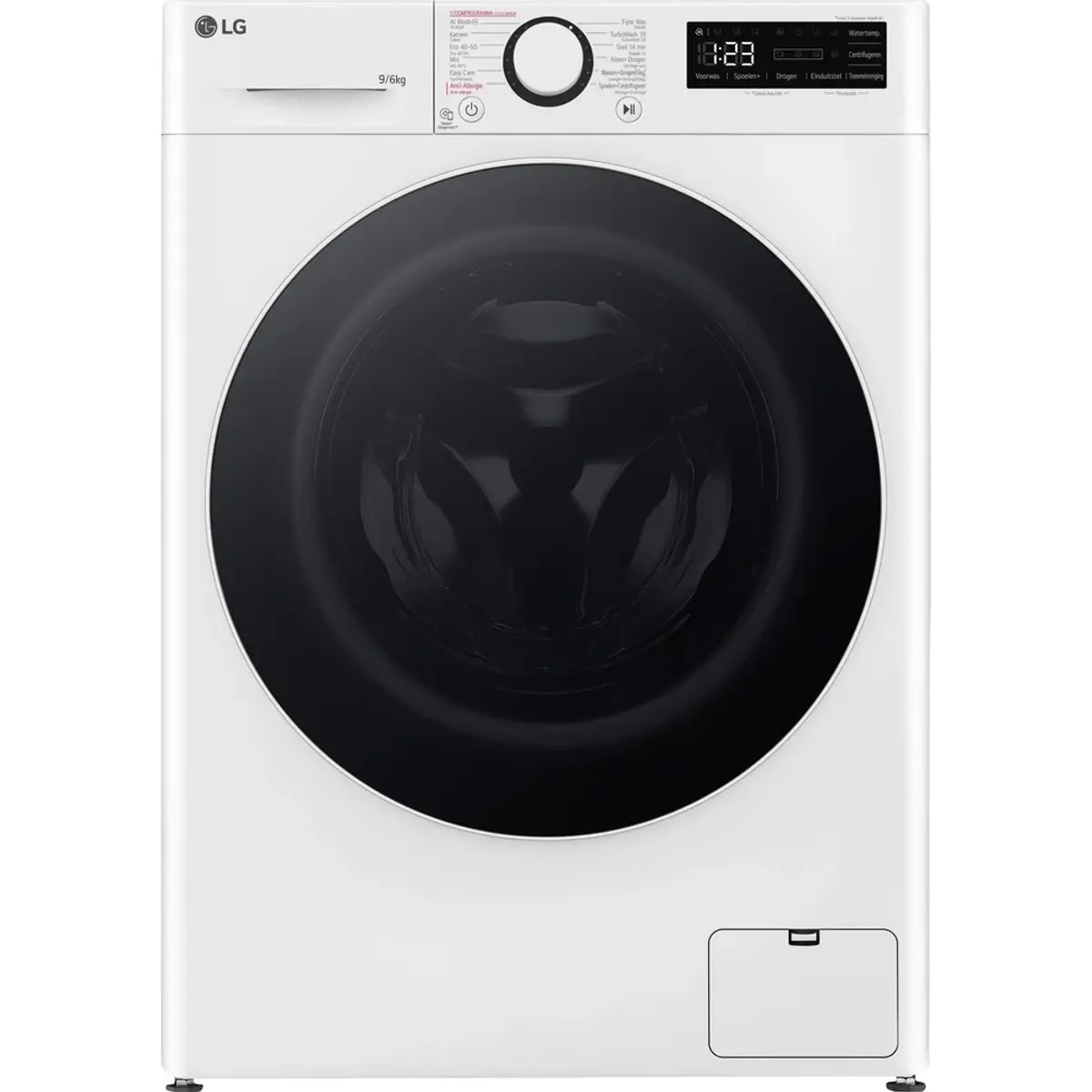 LG GD3R509S0- 9/6 kg, coloris Blanc, vue de face