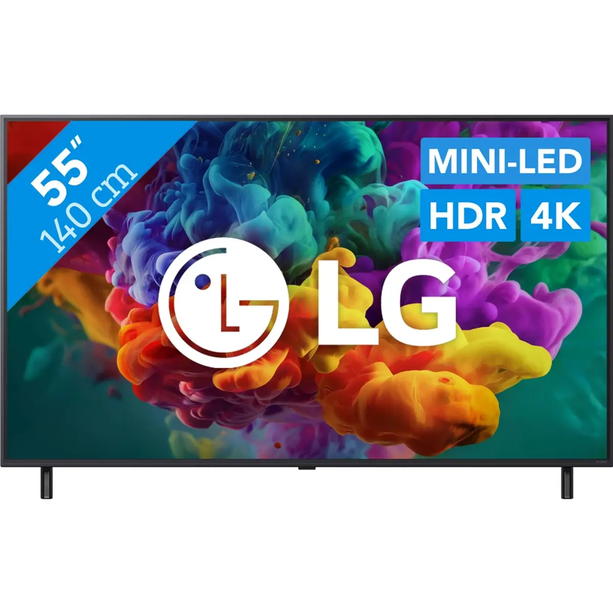 LG Mini-LED 55" QNED85 (2026), coloris Noir, vue de face