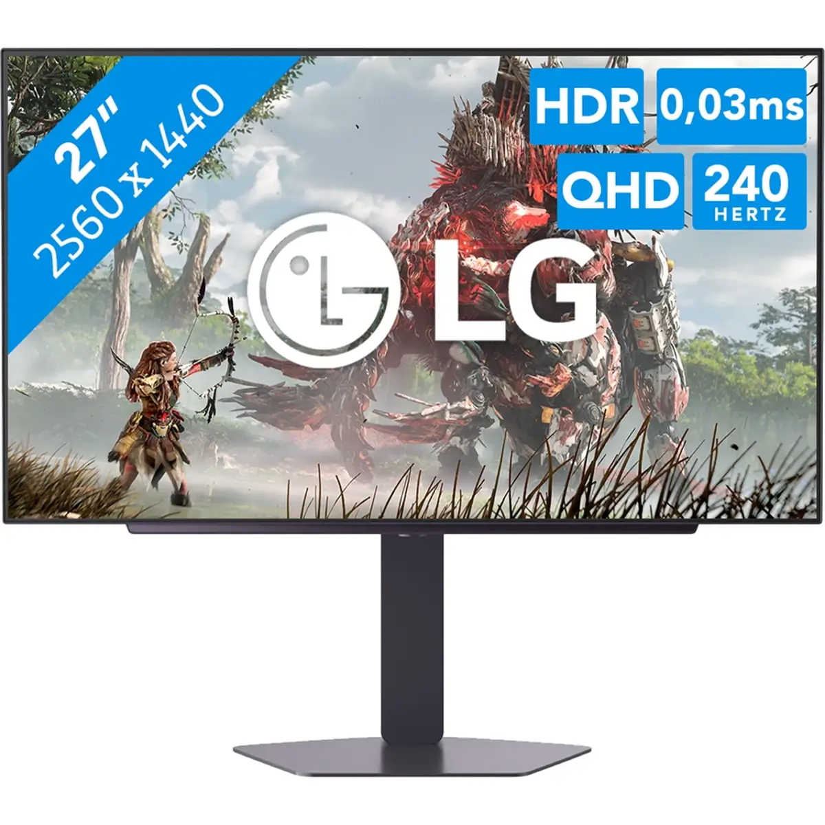 LG UltraGear 27GX704A-B WOLED, coloris Noir, vue de face