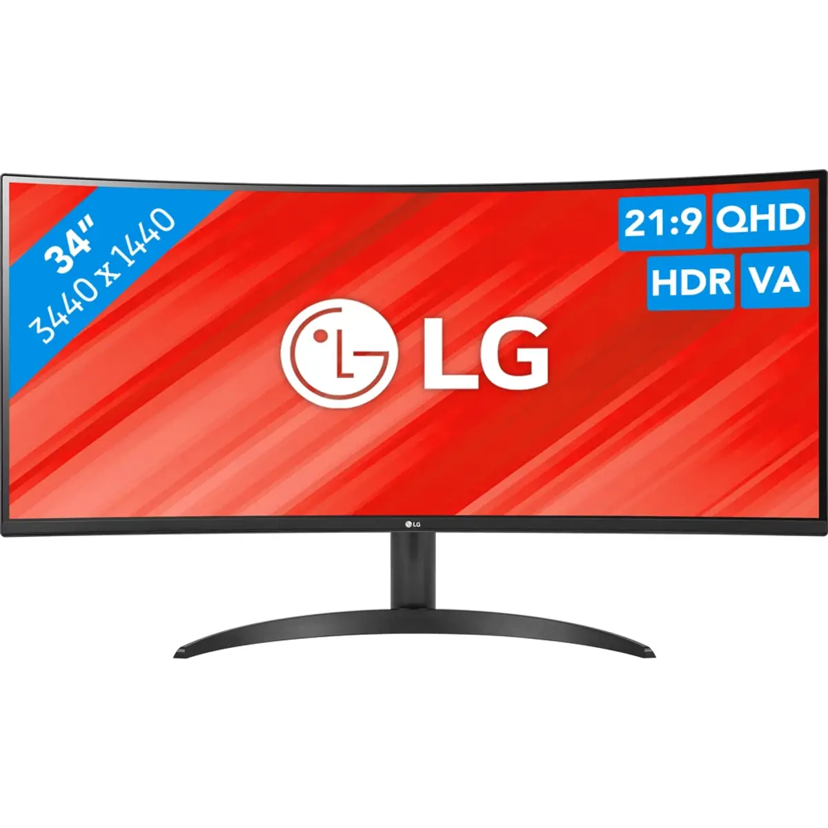 LG UltraWide 34WR50QK-B, coloris Noir, vue de face