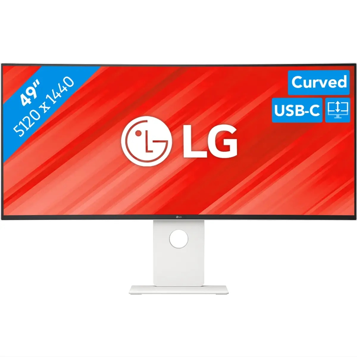 LG UltraWide 49U950A-W, coloris Blanc, vue de face