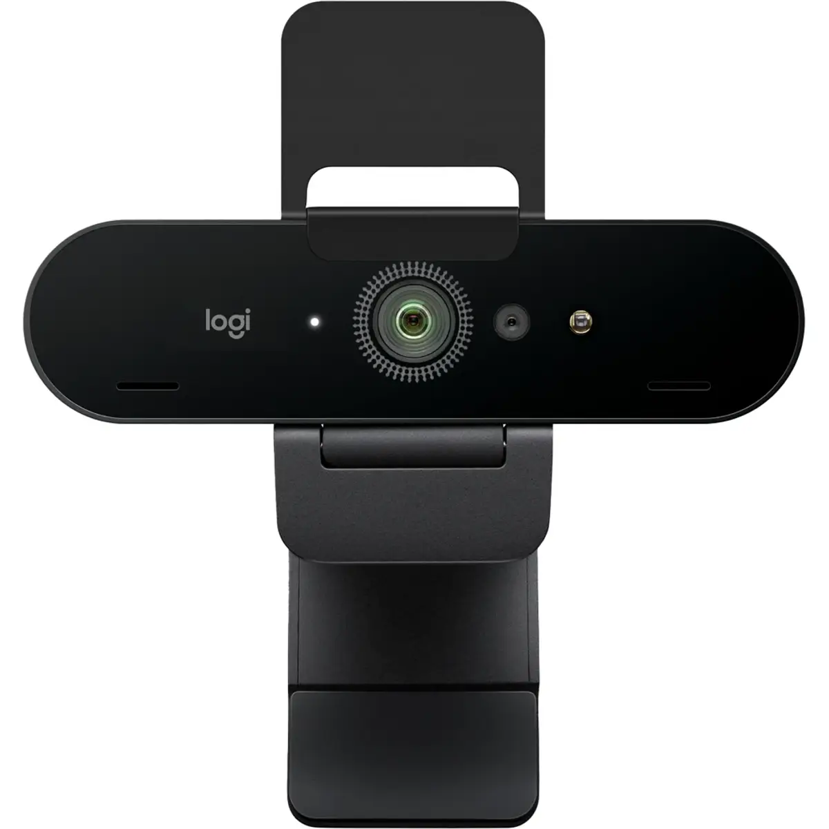 Logitech Brio 4K Webcam, coloris Noir, vue de face