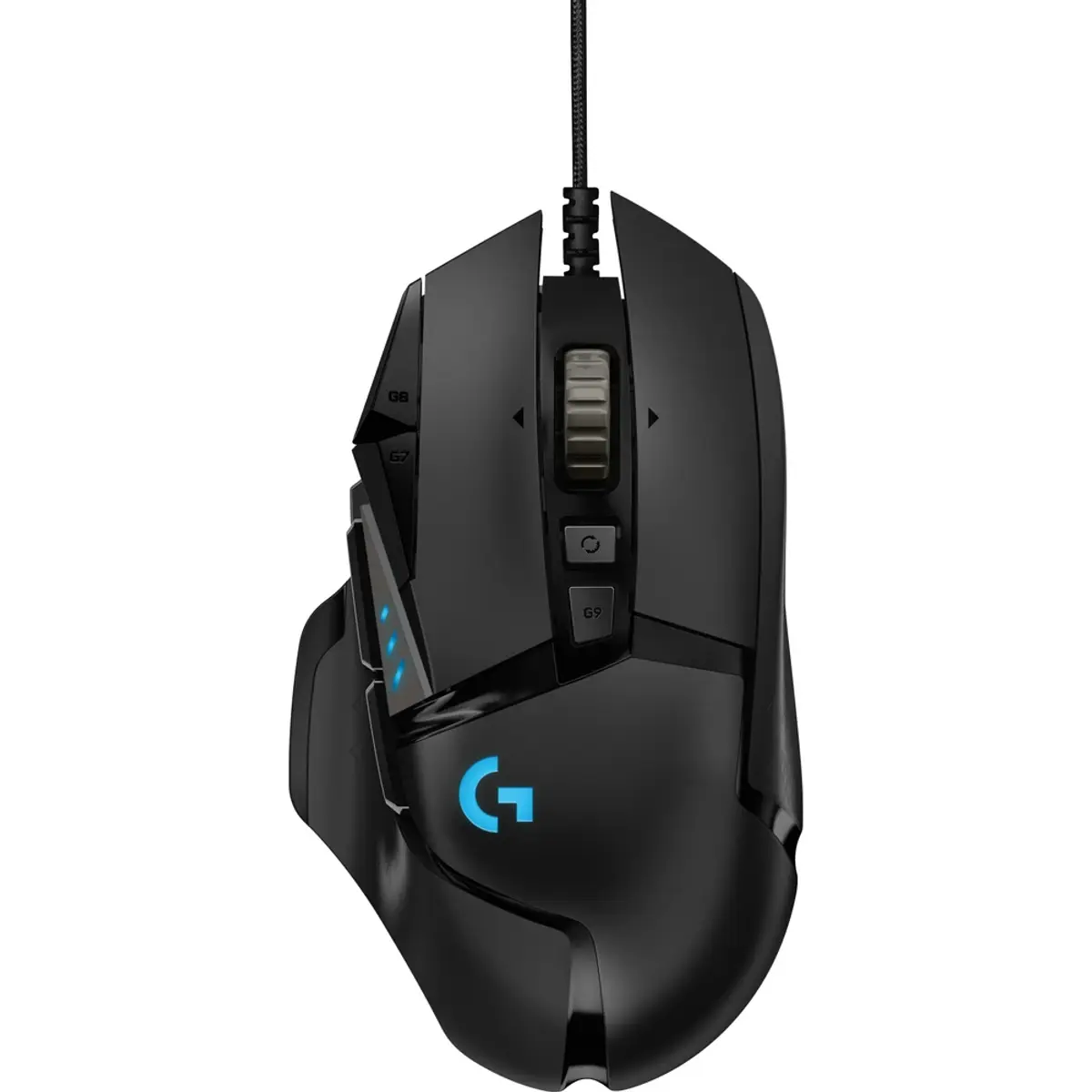Logitech G502 HERO High Performance Gaming Mouse, coloris Noir, vue de face