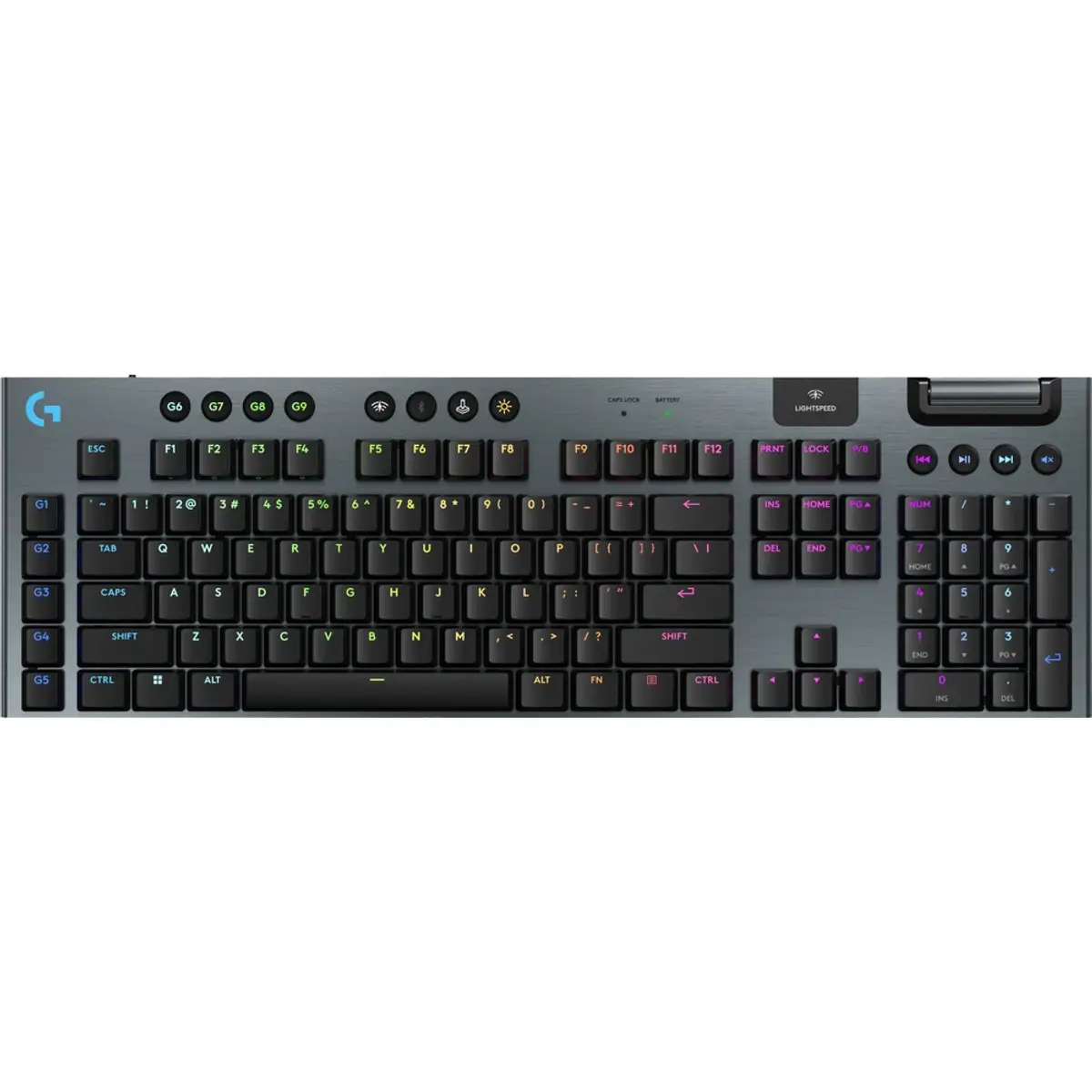 Logitech G915 X Lightspeed Wireless Gaming clavier Noir QWERTY, coloris Noir, vue de face