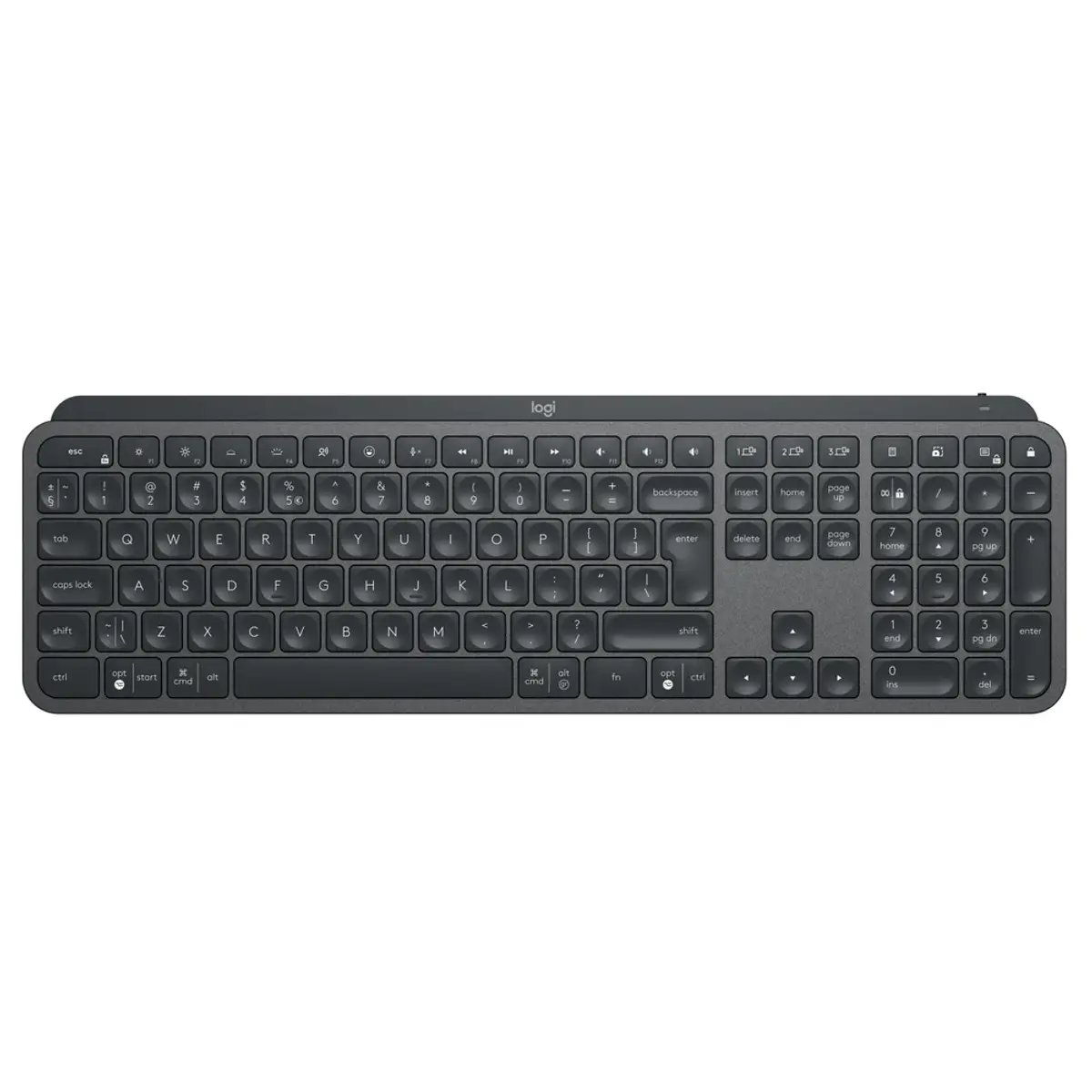 Logitech MX Keys S, coloris Graphite, vue de face
