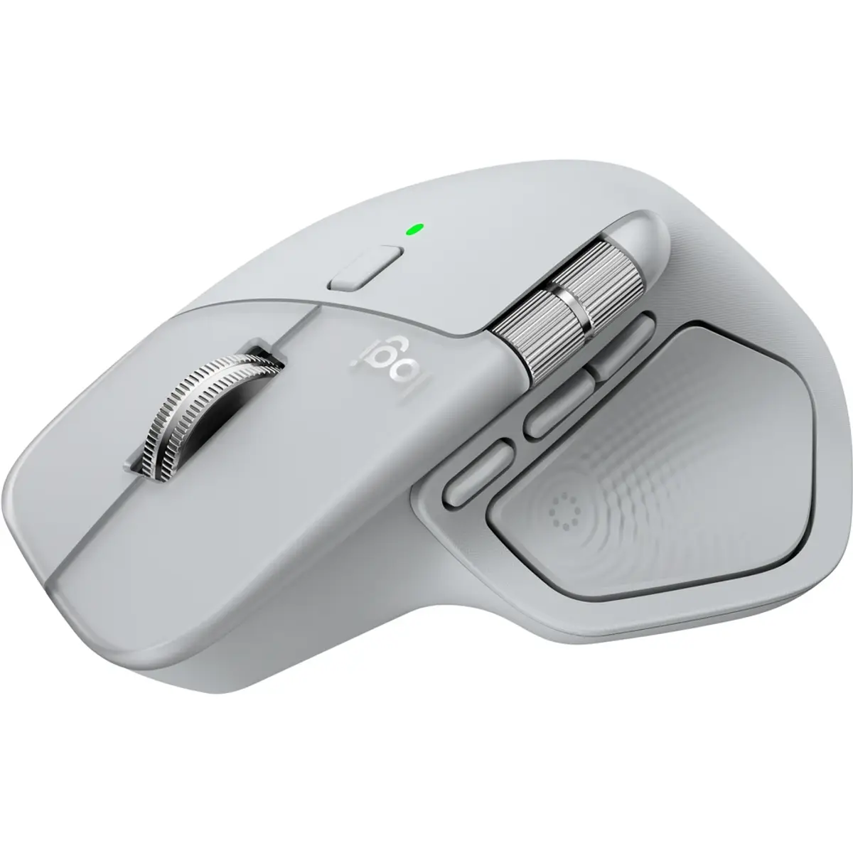 Logitech MX Master 4 Pale Grey, coloris Gris, vue de face