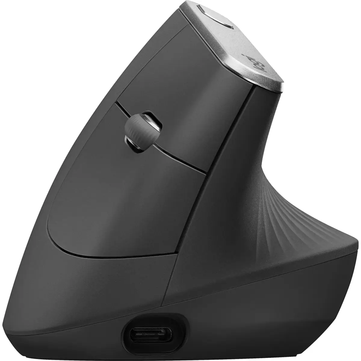 Logitech MX Souris Ergonomique Verticale, coloris Noir, vue de face