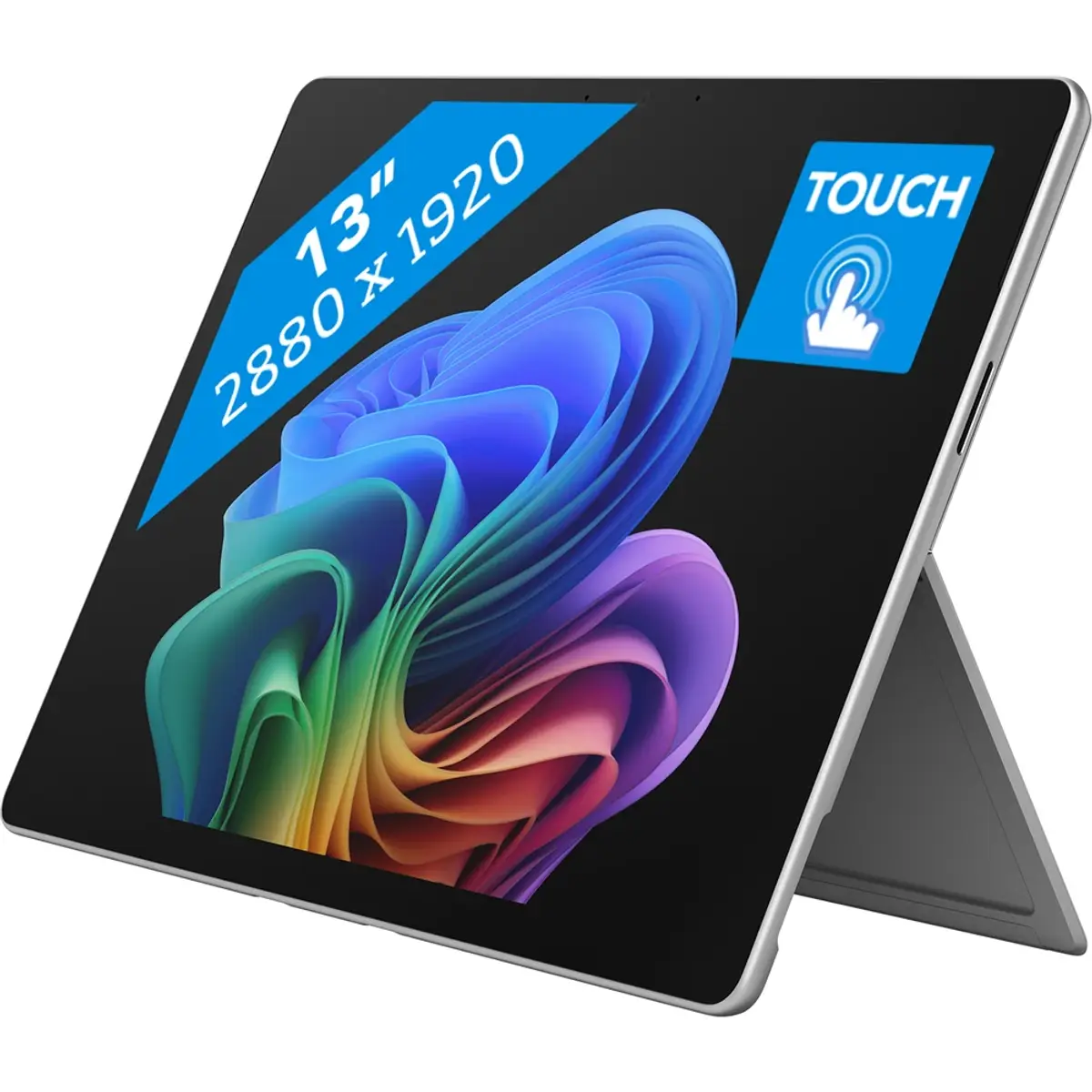 Microsoft Surface Pro 13'' Copilot+ Snapdragon X Elite/ 16GB/ 512GB Platinum, coloris Argent, vue de face