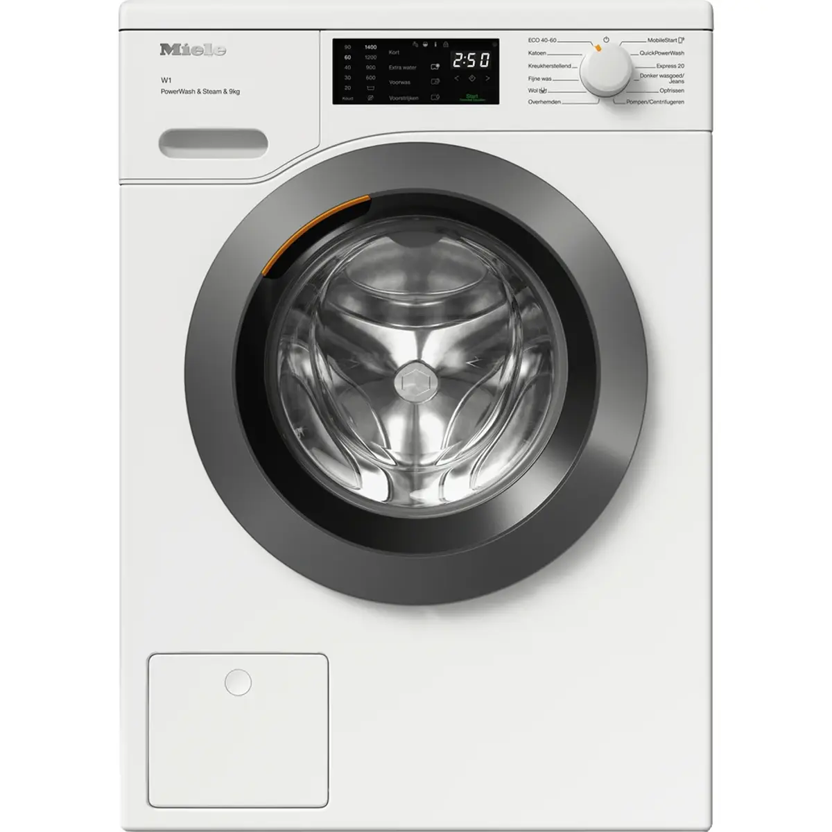 Miele WED 388 WCS PowerWash & Steam, coloris Blanc, vue de face